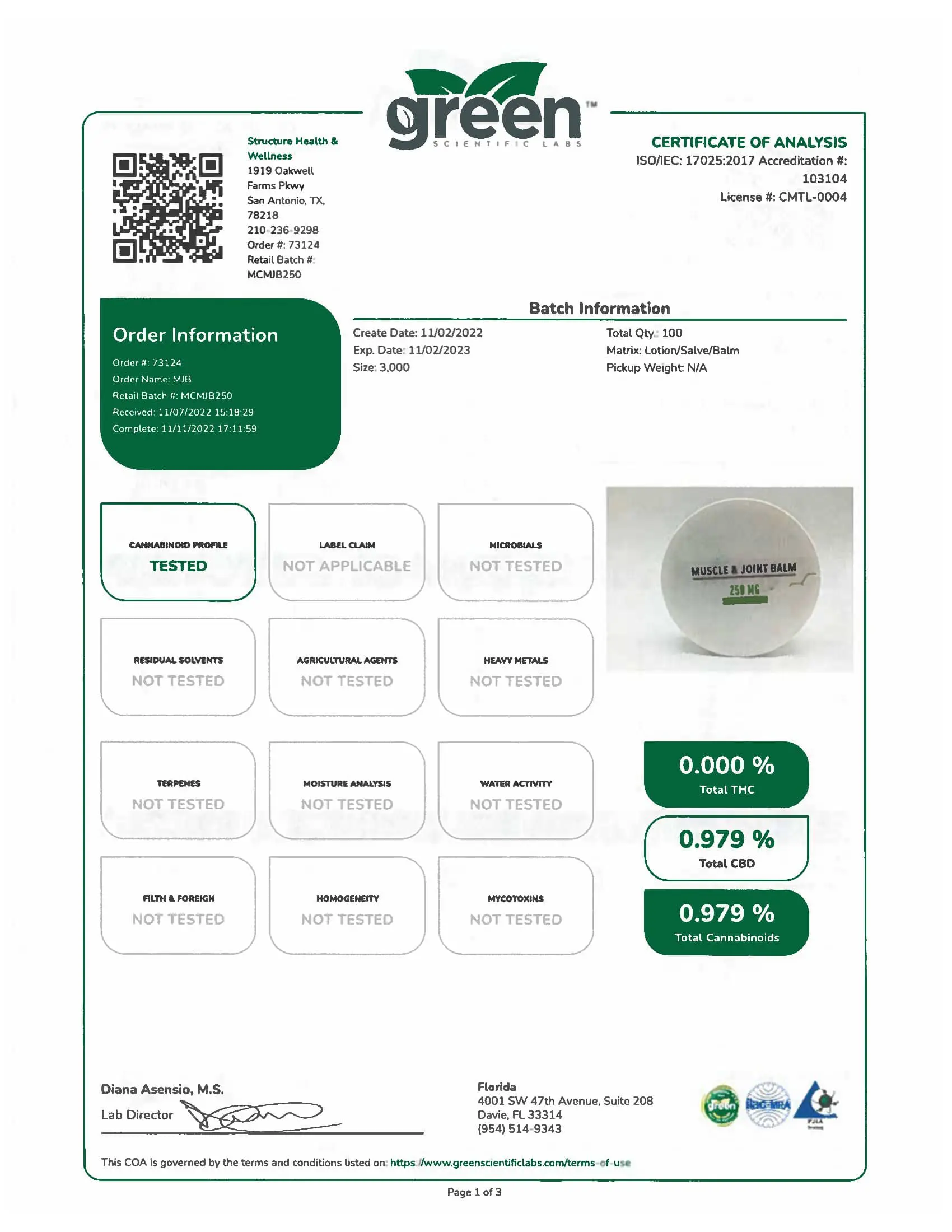 Structure CBD Muscle & Joint Balm - Image 3