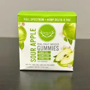 Wyld sour apple low dose THC gummies with CBD and CBD
