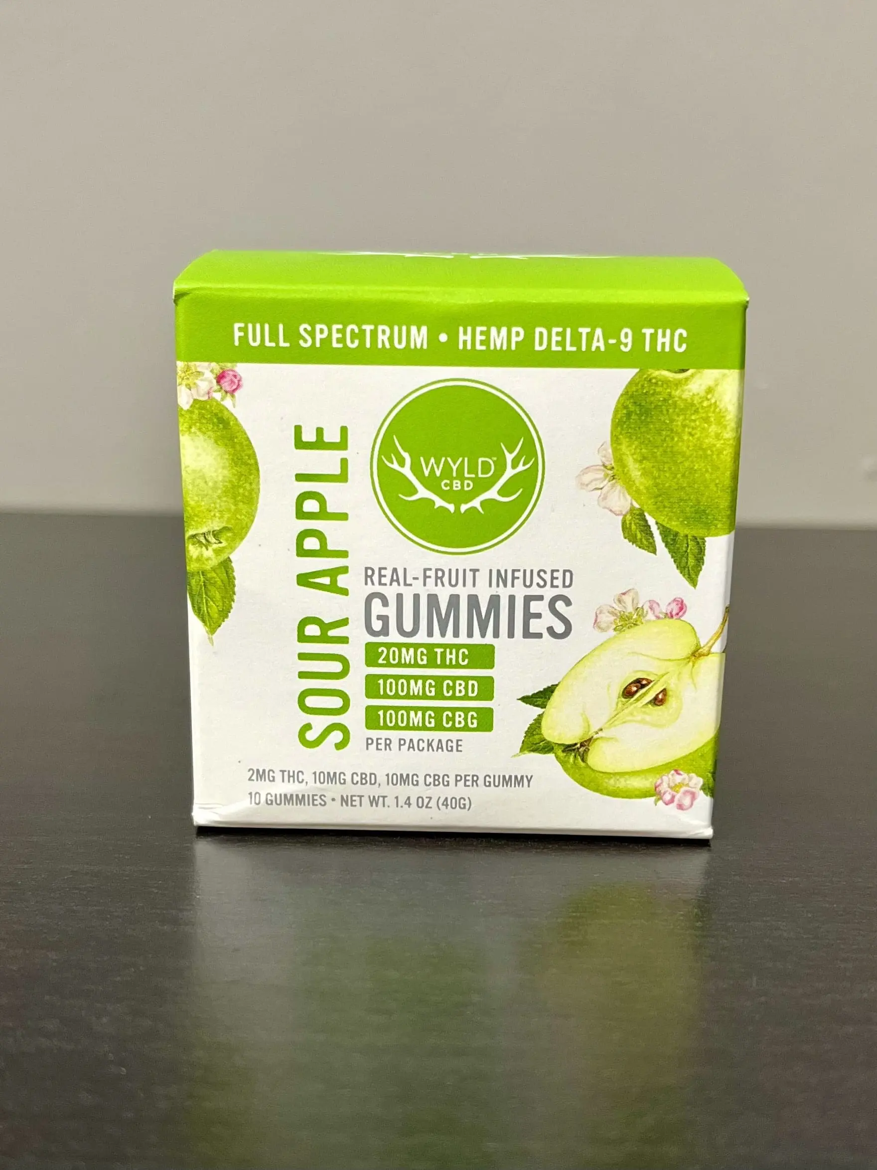 Wyld sour apple low dose THC gummies with CBD and CBD