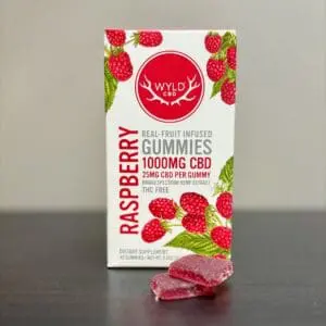 Wyld raspberry CBD gummies, 25mg each