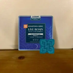Hometown Hero delta 9 live rosin gummy 2-pack, grandaddy purple