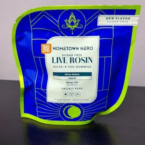 Hometown Hero sugar free live rosin gummies, prickly pear flavor