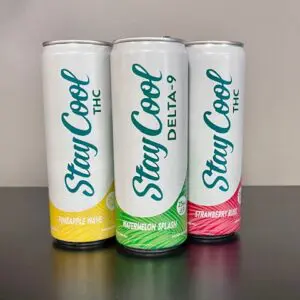 Different flavors of Stay Cool delta 9 THC drinks