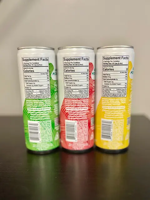 Nutrition labels of Stay Cool delta 9 THC drinks