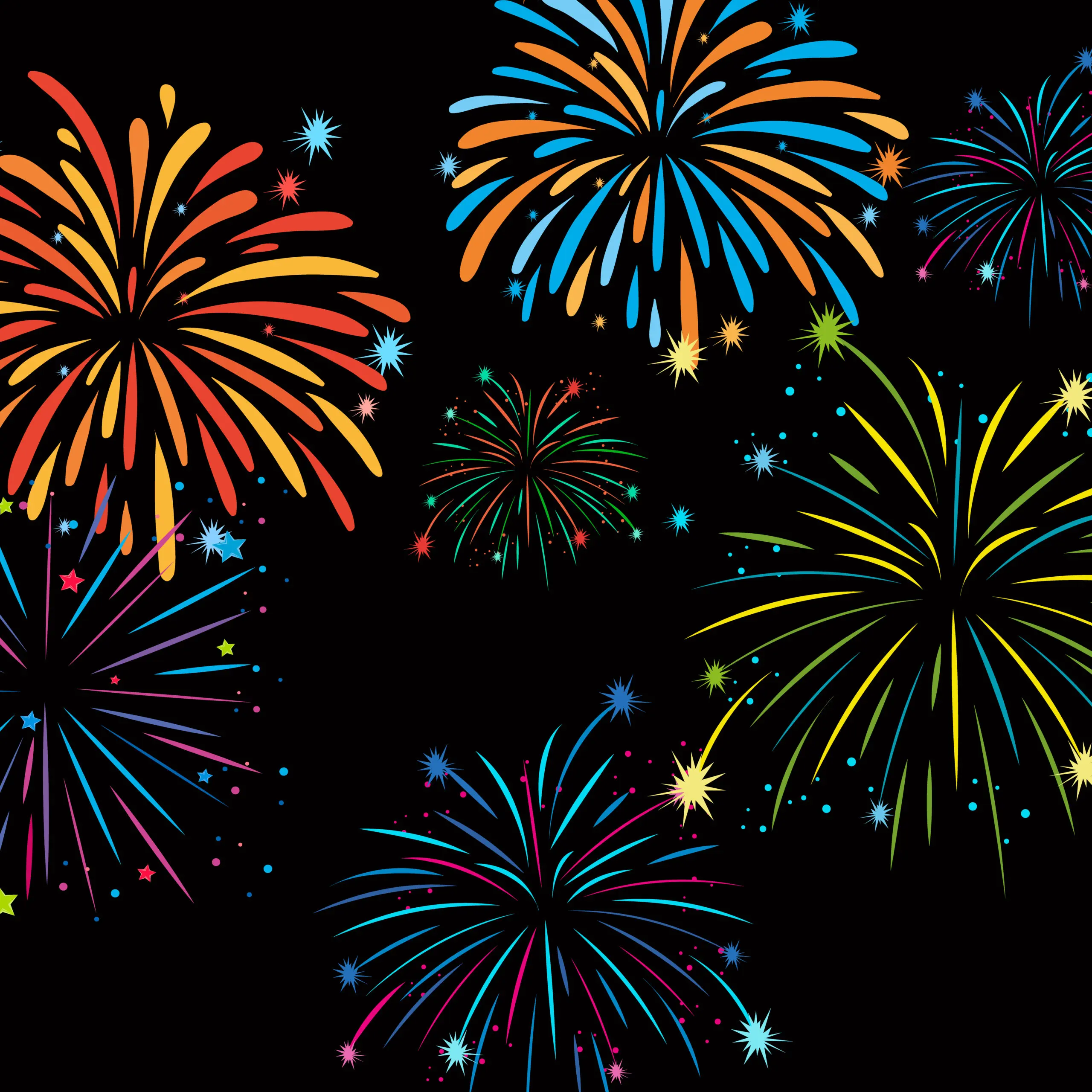 Fireworks erupting in sky