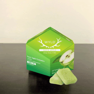 Wyld sour apple "active" sativa gummies, 10 ct package
